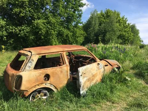 Burned car Stock Photos