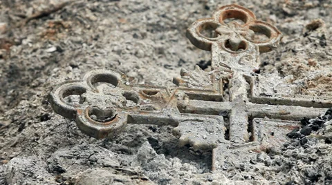 Burned cross ash smoke Loop ready File Stock Footage 39808433