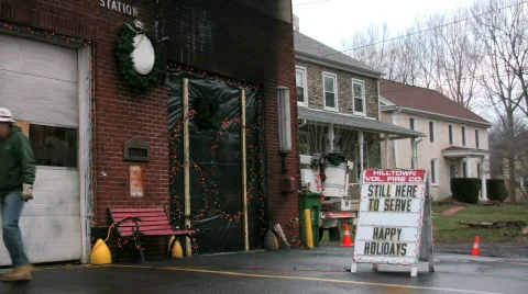 Burned fire house Stock Footage 299932