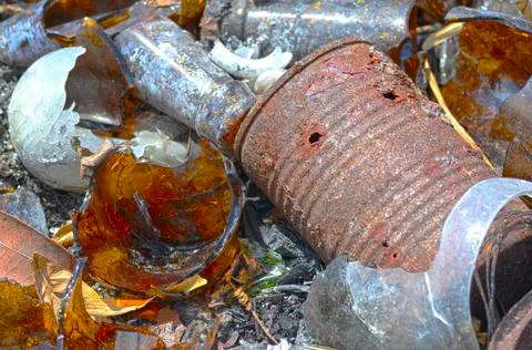 Burned garbage Stock Photos