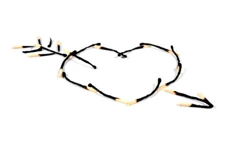 Burned love. Stock Photos