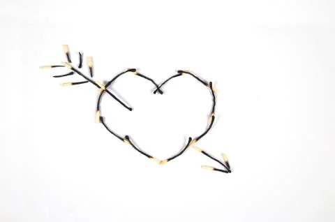 Burned love. Stock Photos