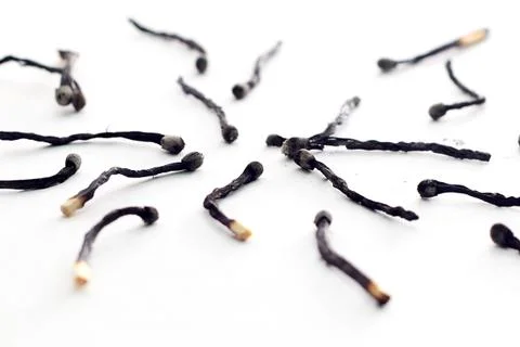 Burned matches Stock Photos
