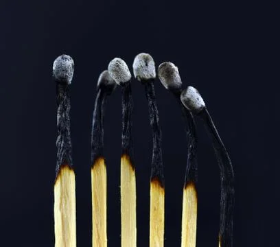 Burned matches Stock Photos
