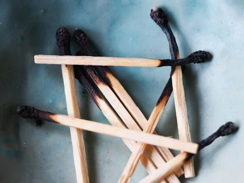 Burned matches Stock Photos