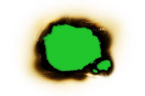 Burned out hole in solid white Stock Photos