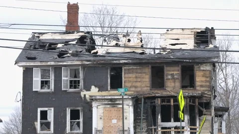 Burned out House Stock Footage 289032714
