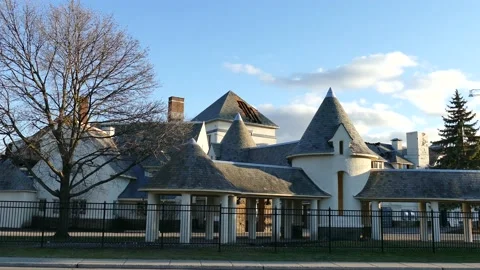 Burned out school Stock Footage 139664351