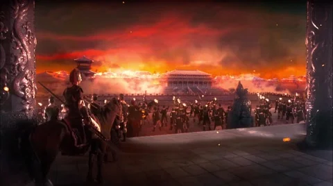 Burned the palace，Ancient Chinese emperors Stock-Footage 67582343