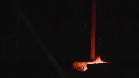 Burned red hot charcoal Video stock 117291047