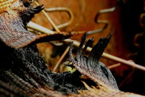 Burned sofa Stock Photos