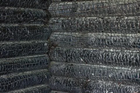 Burned timber wall Stock Photos