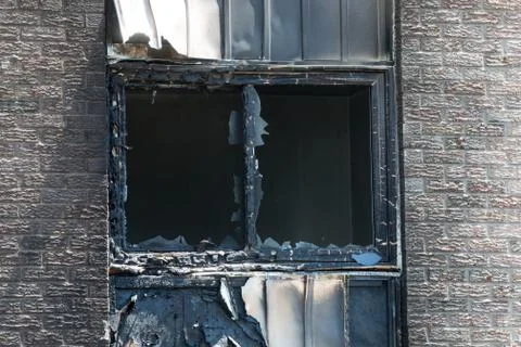Burned window Stock Photos