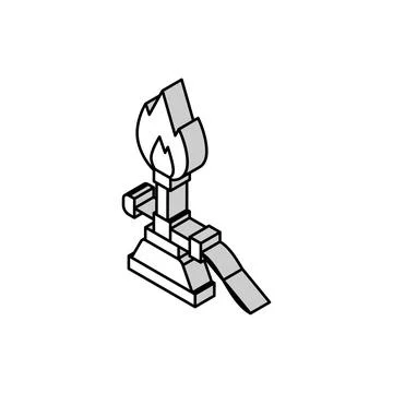 Burner equipment isometric icon vector illustration Stock Illustration