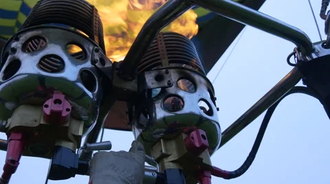 Burner Fire Under the Dome of the Balloon Stock Footage 68852332