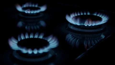 Burner fired in the dark background Stock Footage 73905697