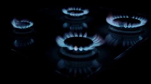 Burner fired in the dark background Stock Footage 73909995