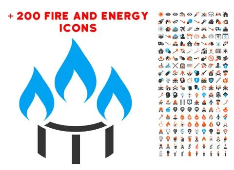 Burner Nozzle Fire Icon with Bonus Energy Clipart イラスト素材