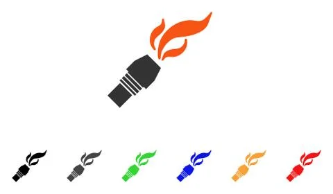 Burner Nozzle Fire Vector Icon 스톡 일러스트