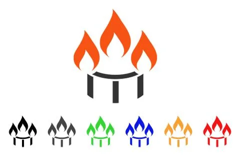 Burner Nozzle Fire Vector Icon Stock Illustration