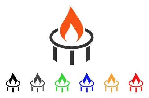 Burner Nozzle Flame Vector Icon Illustrazione stock