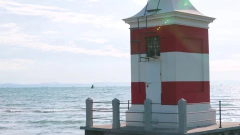 Burnham on Sea lighthouse Stock Footage 117413047
