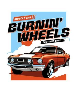 Burnin' Wheels Stock Illustration