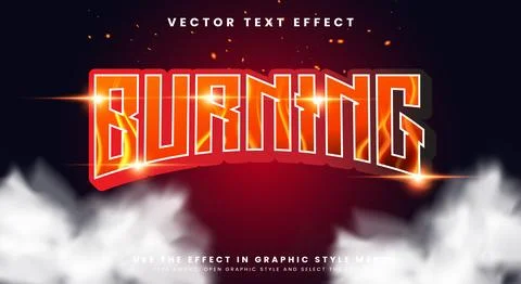 Burning 3D editable text effect template 库存插图
