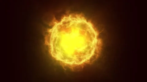 Burning 3D fireball effect on dark background.  Stock Footage 263601530