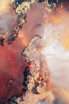 Burning abstract background from marble ink art of exquisite original painting Stock Illustration