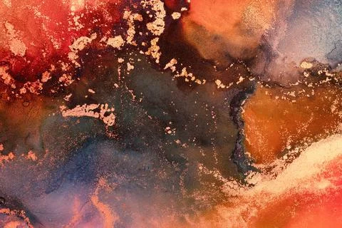 Burning abstract background from marble ink art of exquisite original painting Stock Illustration