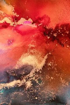 Burning abstract background from marble ink art of exquisite original painting Stock Illustration