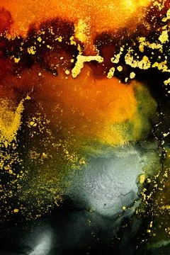 Burning abstract background from marble ink art of exquisite original painting Illustrazione stock