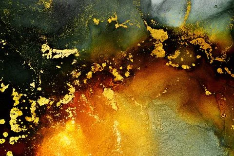 Burning abstract background from marble ink art of exquisite original painting Stock Illustration