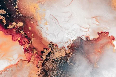 Burning abstract background from marble ink art of exquisite original painting Stock Illustration