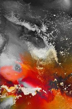 Burning abstract background from marble ink art of exquisite original painting Stock Illustration