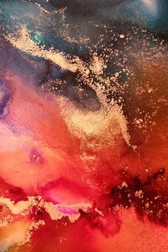 Burning abstract background from marble ink art of exquisite original painting Stock Illustration