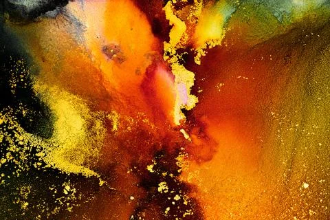 Burning abstract background from marble ink art of exquisite original painting Stock Illustration