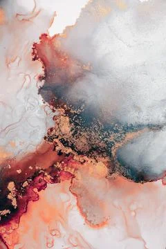 Burning abstract background from marble ink art of exquisite original painting Illustrazione stock