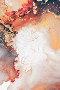 Burning abstract background from marble ink art of exquisite original painting Stock Illustration