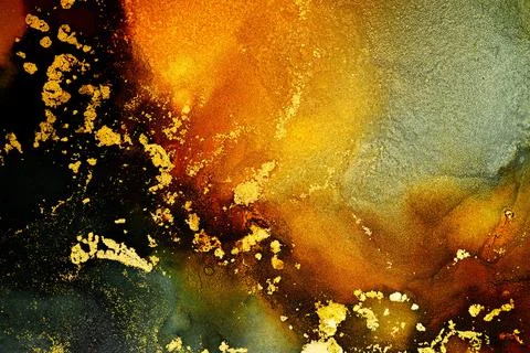 Burning abstract background from marble ink art of exquisite original painting Stock Illustration