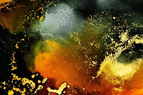 Burning abstract background from marble ink art of exquisite original painting Stock Illustration