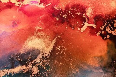 Burning abstract background from marble ink art of exquisite original painting Stock Illustration