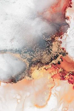 Burning abstract background from marble ink art of exquisite original painting Stock Illustration