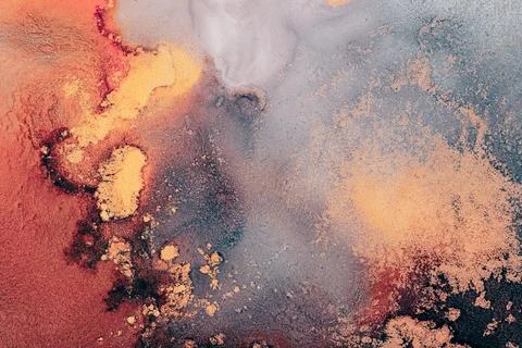 Burning abstract background from marble ink art of exquisite original painting Stock Illustration