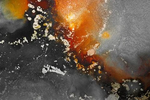 Burning abstract background from marble ink art of exquisite original painting Stock Illustration