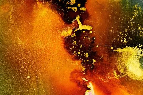 Burning abstract background from marble ink art of exquisite original painting Stock Illustration