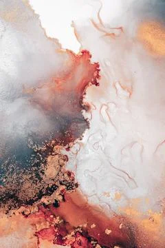 Burning abstract background from marble ink art of exquisite original painting Stock Illustration