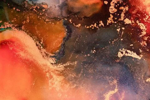 Burning abstract background from marble ink art of exquisite original painting Stock Illustration