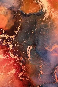 Burning abstract background from marble ink art of exquisite original painting Stock Illustration
